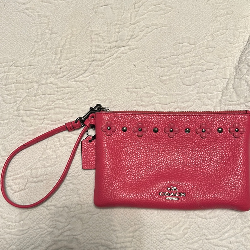Coach pink wristlet